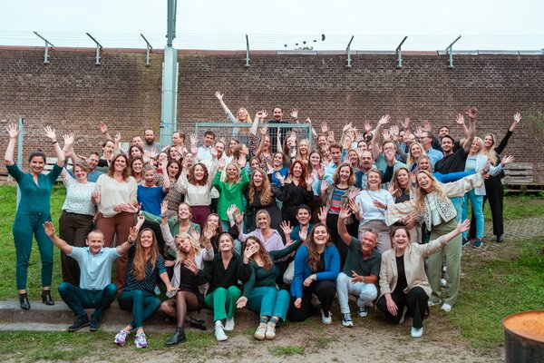 Een van onze kwartaalsessies met alle collega's uit Den Haag, Wageningen en Brussel in de oude gevangenis van Utrecht